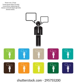 Vector speaking man icon isolated