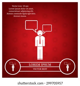 Vector speaking man icon isolated