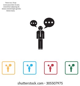 Vector speaking man icon isolated