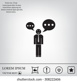 Vector speaking man icon isolated