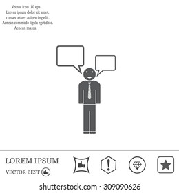 Vector speaking man icon isolated