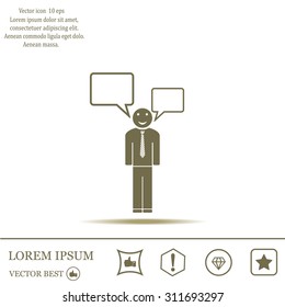 Vector speaking man icon isolated