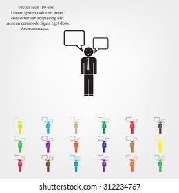 Vector speaking man icon isolated