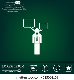 Vector speaking man icon isolated