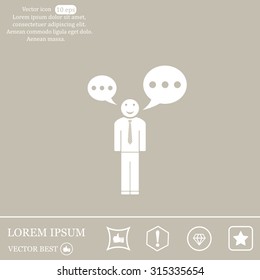 Vector speaking man icon isolated