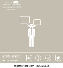 Vector speaking man icon isolated