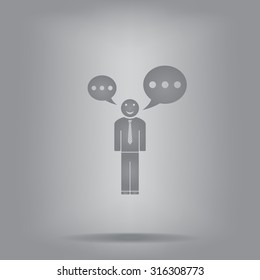 Vector speaking man icon isolated