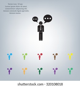 Vector speaking man icon isolated
