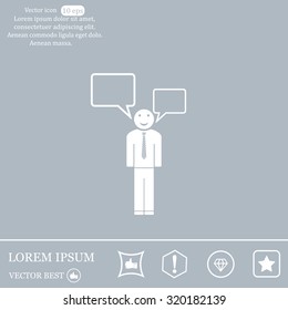 Vector speaking man icon isolated
