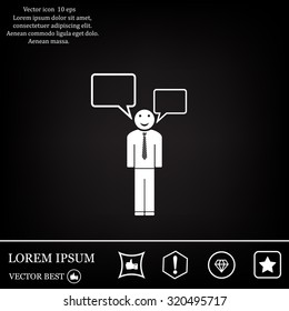 Vector speaking man icon isolated