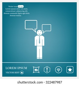 Vector speaking man icon isolated