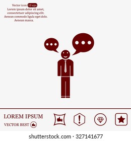 Vector speaking man icon isolated