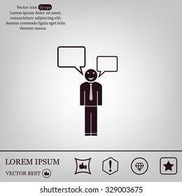 Vector speaking man icon isolated