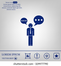 Vector speaking man icon isolated