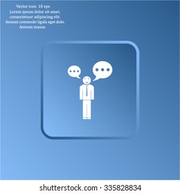 Vector speaking man icon isolated