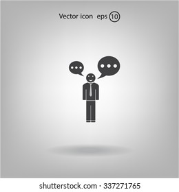 Vector speaking man icon isolated