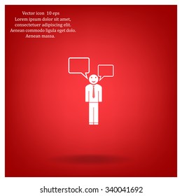 Vector speaking man icon isolated