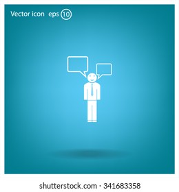 Vector speaking man icon isolated