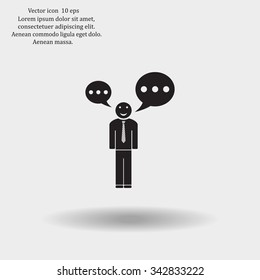 Vector speaking man icon isolated