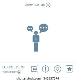 Vector speaking man icon isolated