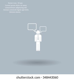 Vector speaking man icon isolated