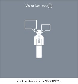 Vector speaking man icon isolated