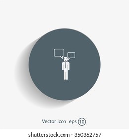 Vector speaking man icon isolated