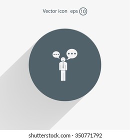 Vector speaking man icon isolated