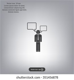 Vector speaking man icon isolated
