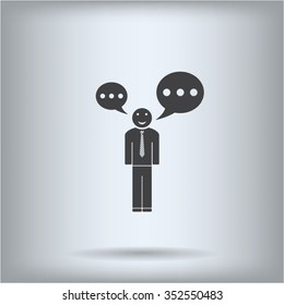 Vector speaking man icon isolated