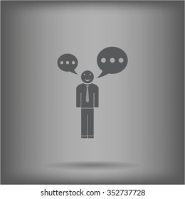 Vector speaking man icon isolated