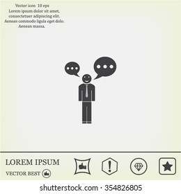 Vector speaking man icon isolated