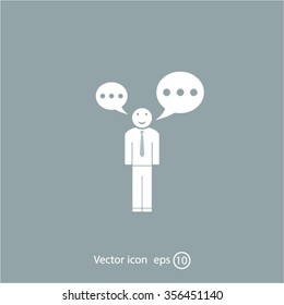 Vector speaking man icon isolated