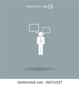 Vector speaking man icon isolated