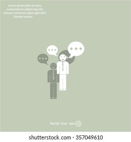 Vector speaking man icon isolated