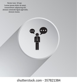 Vector speaking man icon isolated