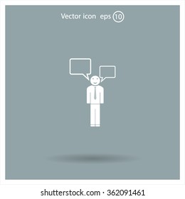 Vector speaking man icon isolated