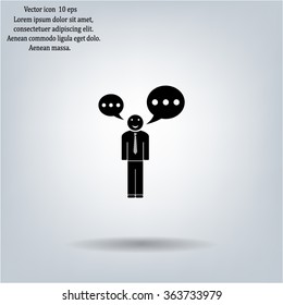 Vector speaking man icon isolated