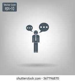 Vector speaking man icon isolated