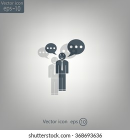 Vector speaking man icon isolated