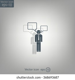 Vector speaking man icon isolated