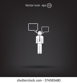 Vector speaking man icon isolated