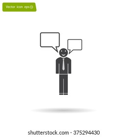 Vector speaking man icon isolated