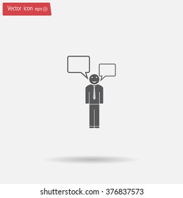 Vector speaking man icon isolated