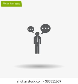 Vector speaking man icon isolated