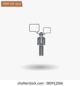 Vector speaking man icon isolated