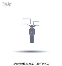 Vector speaking man icon isolated