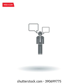 Vector speaking man icon isolated