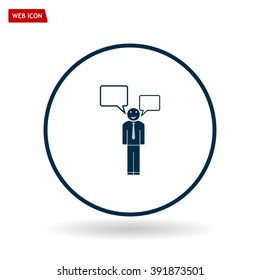 Vector speaking man icon isolated