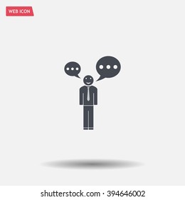 Vector speaking man icon isolated